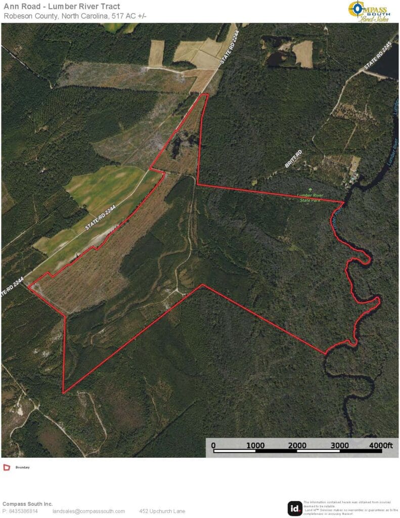 Ann Road – Lumber River Tract Aerial Map