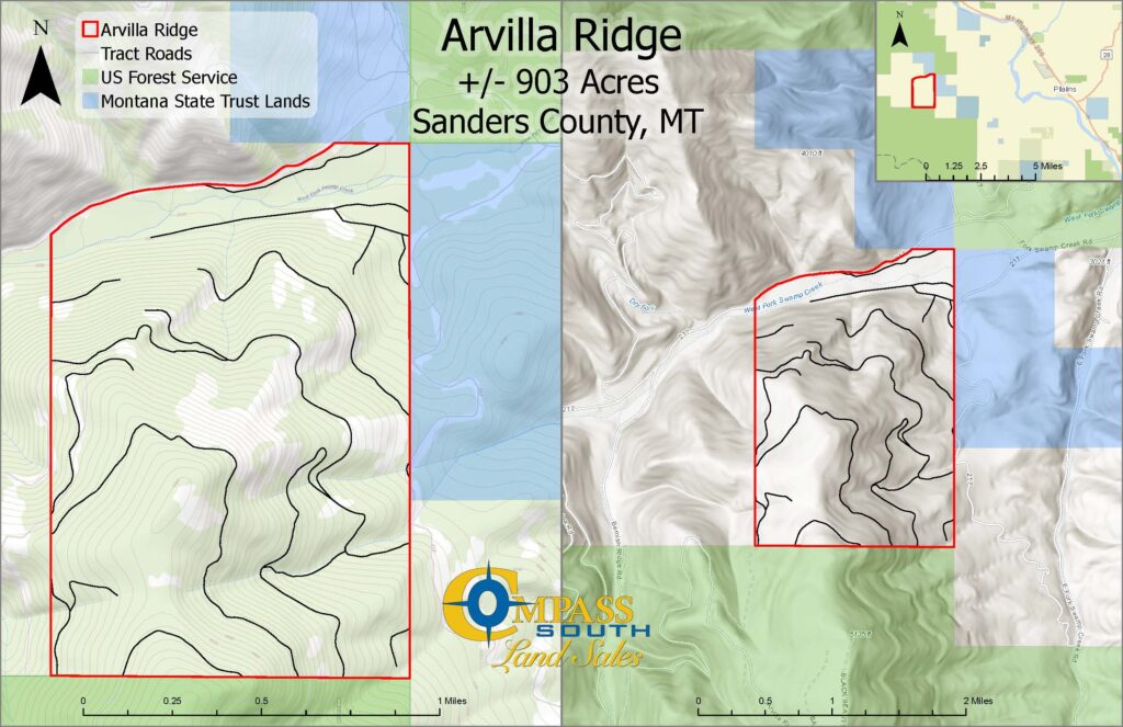 Arvilla Ridge Tract Topo Map 