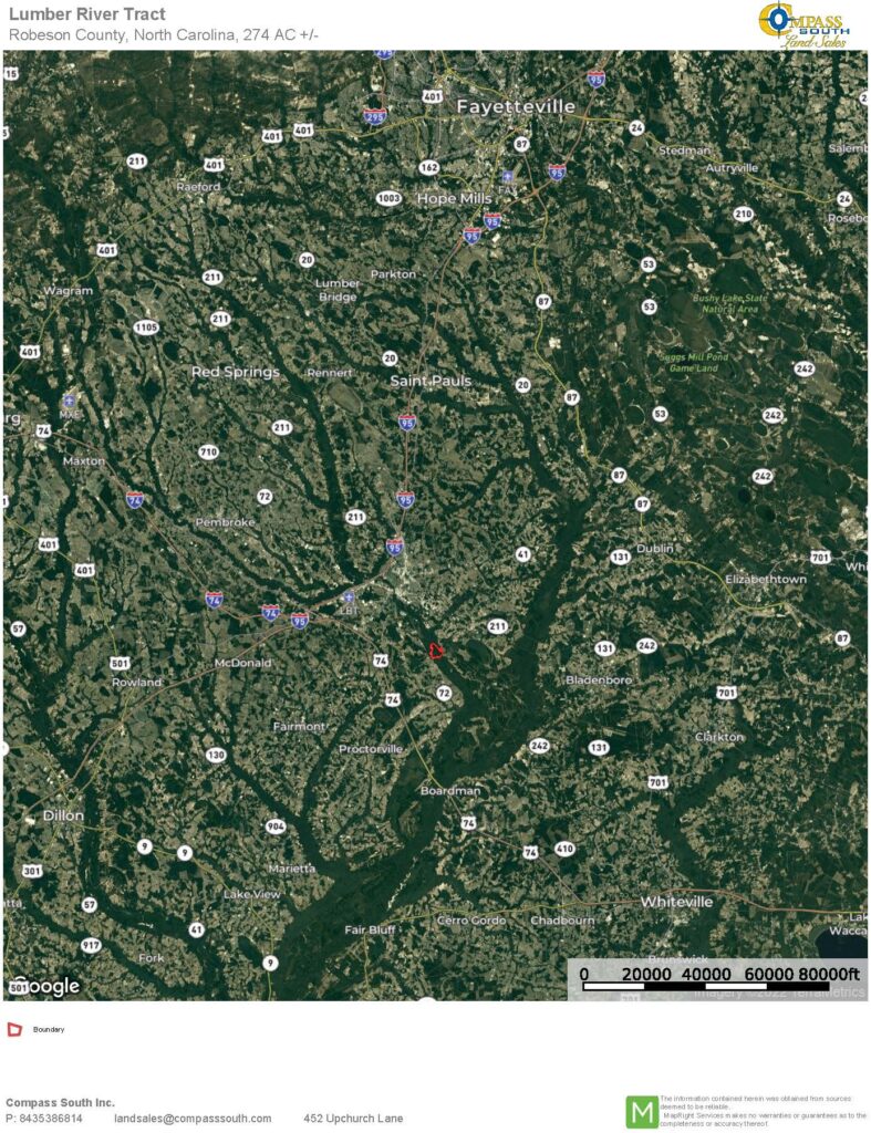 Lumber River Tract Location Map 