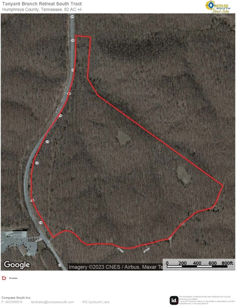 Tanyard Branch Retreat South Aerial Map