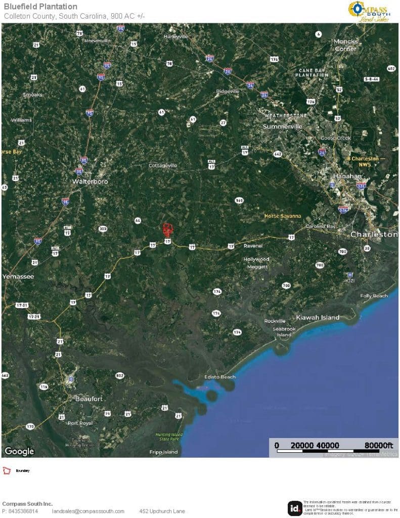 Bluefield Plantation Location Map 2 South Carolina land for sale