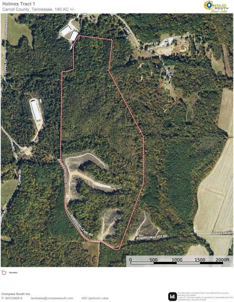 Holmes Tract 1 Aerial Map Tennessee land for sale