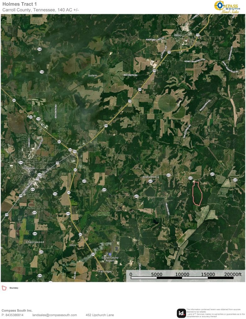 Holmes Tract 1 Location Map 2 Tennessee land for sale