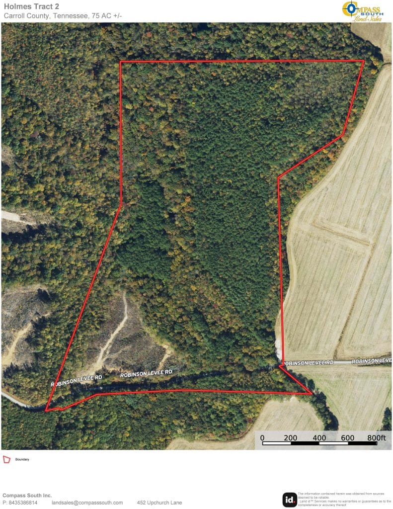 Holmes Tract 2 Aerial Map Tennessee land for sale