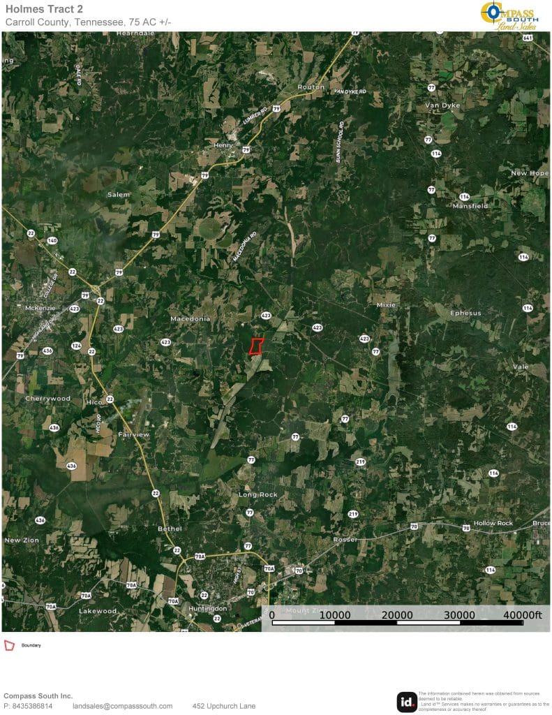 Holmes Tract 2 Location Map 1 Tennessee land for sale