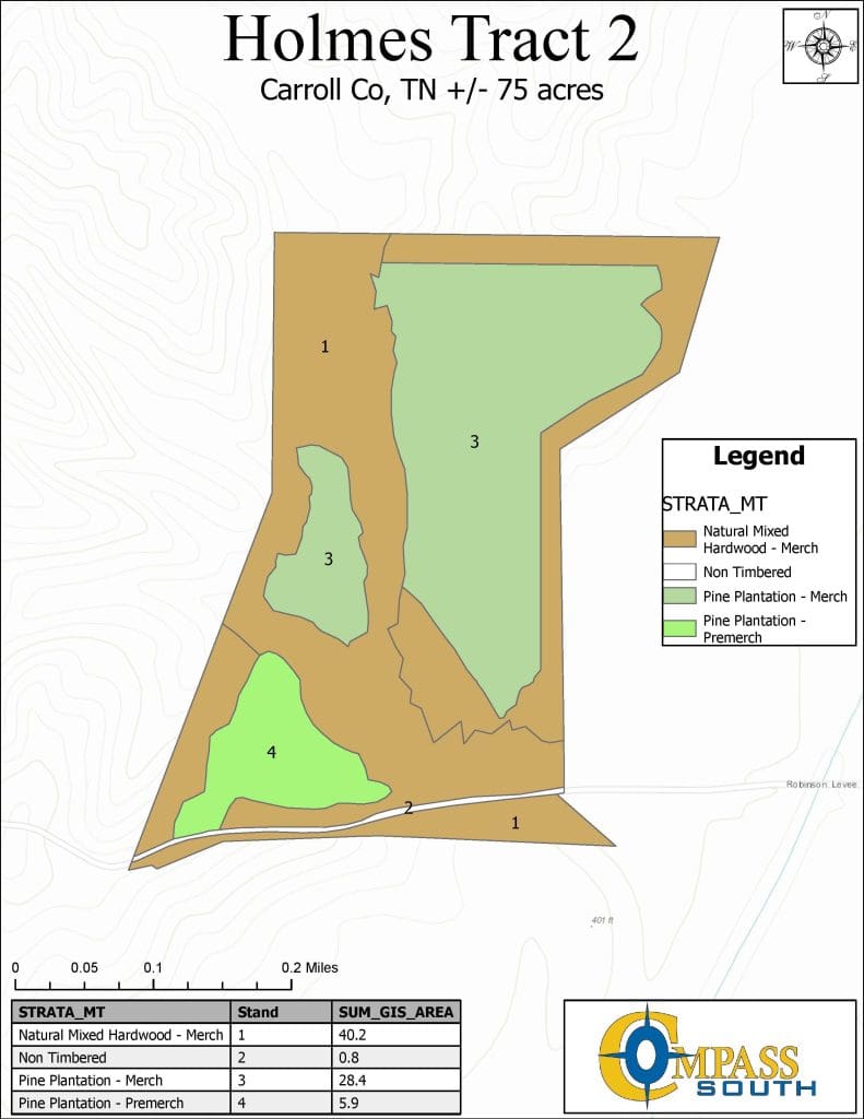 Holmes Tract 2 Type Map Tennessee land for sale