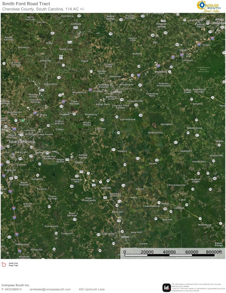Smith Ford Road Tract Location Map 1 Land for Sale in South Carolina