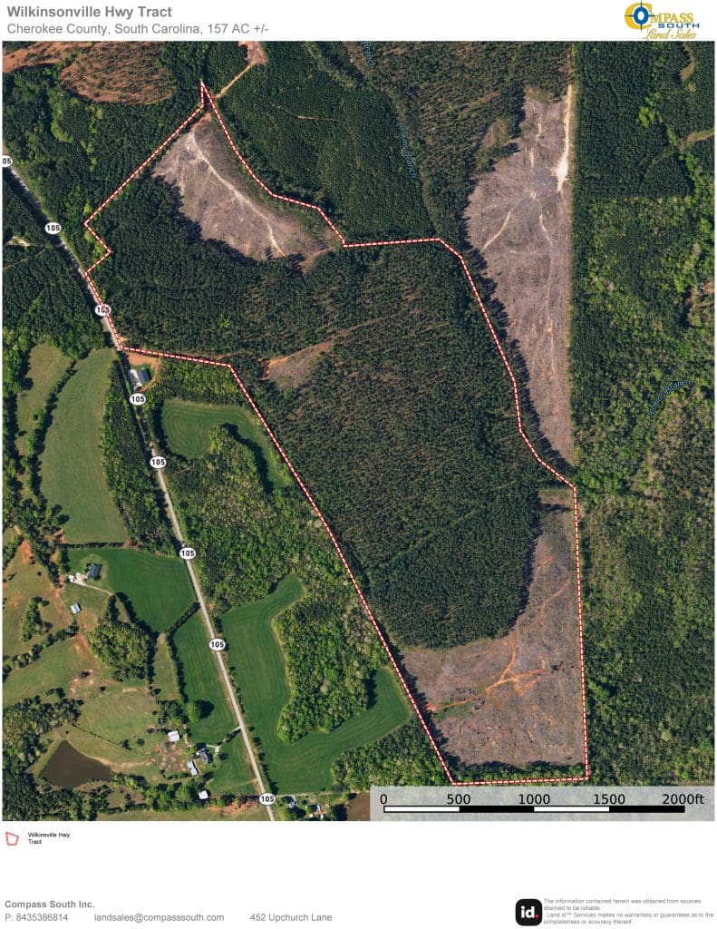 Wilkinsonville Road Tract Aerial Map Land for sale in South Carolina