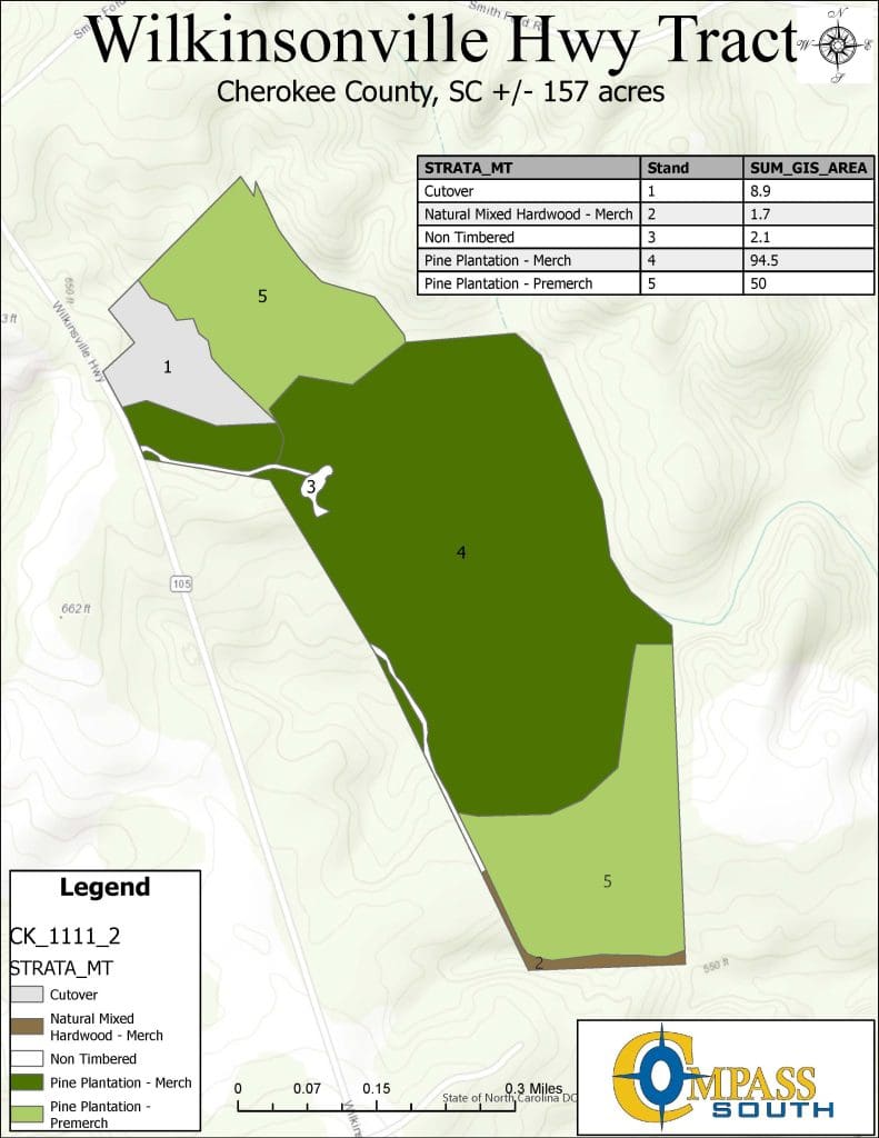 Wilkinsonville Road Tract Topo Map Land for sale in South Carolina