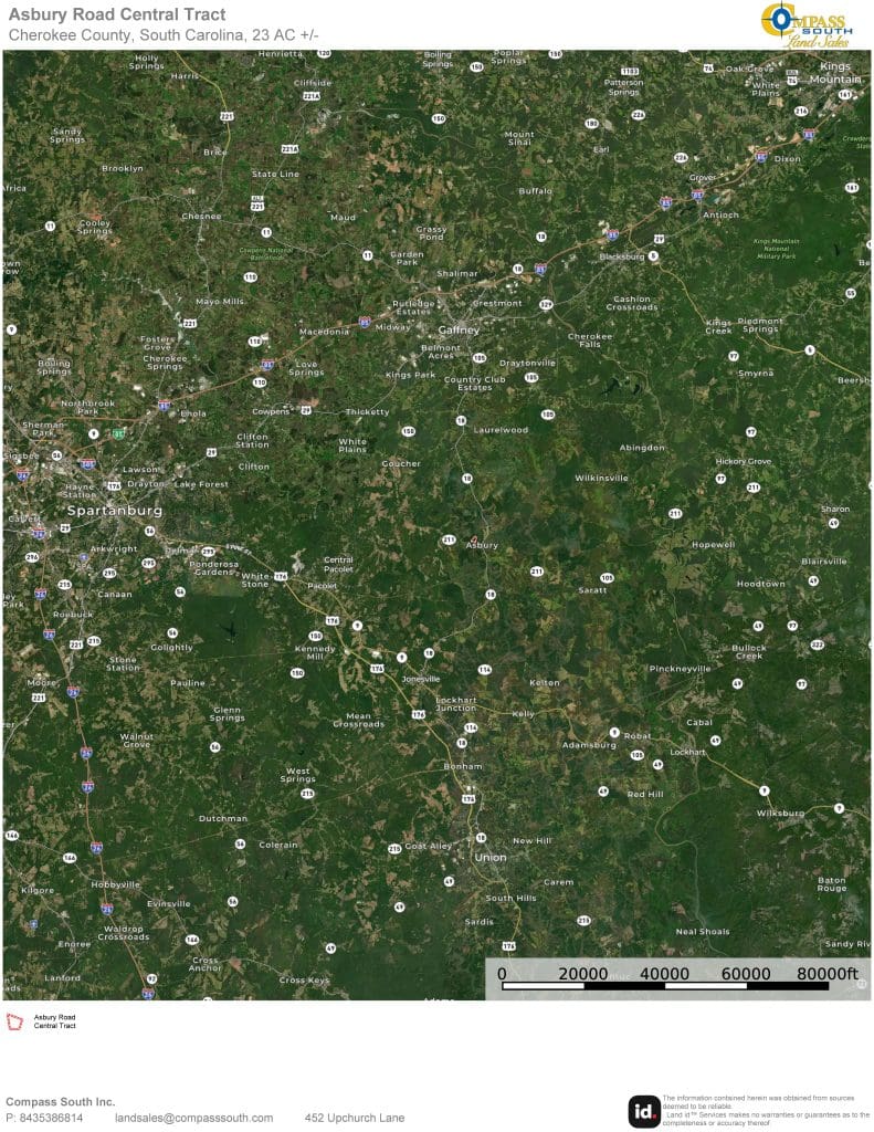 Asbury Road Central Tract Location Map 2 South Carolina land for sale