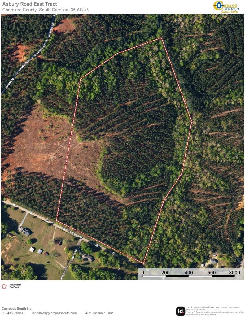 Asbury Road East Tract Aerial South Carolina land for sale