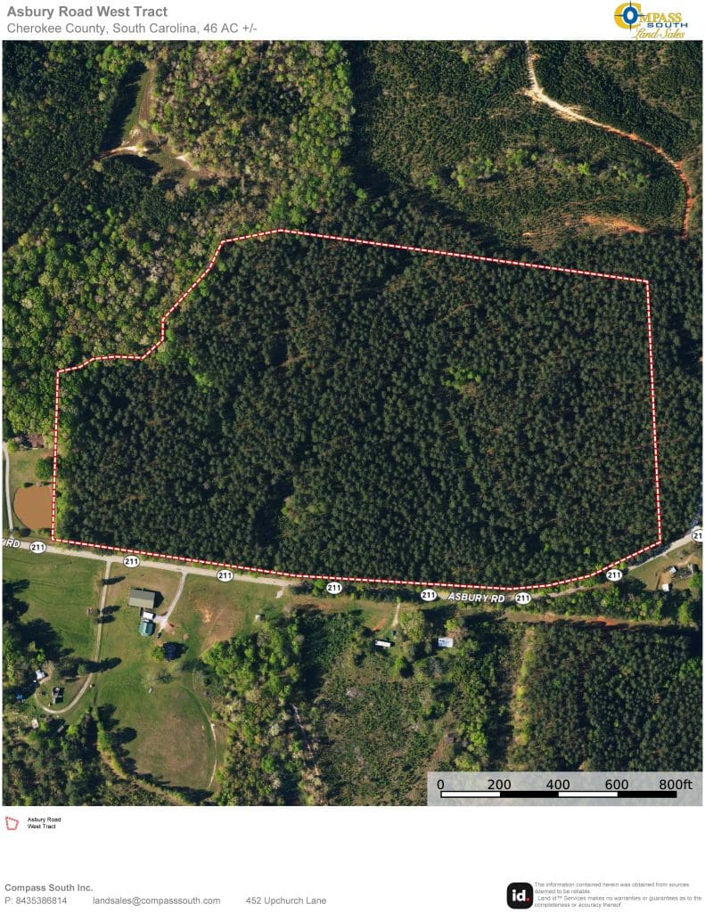 Asbury Road West Tract Aerial land for sale in South Carolina