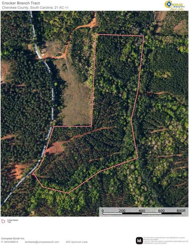 Croker Branch Tract Aerial South Carolina land for sale