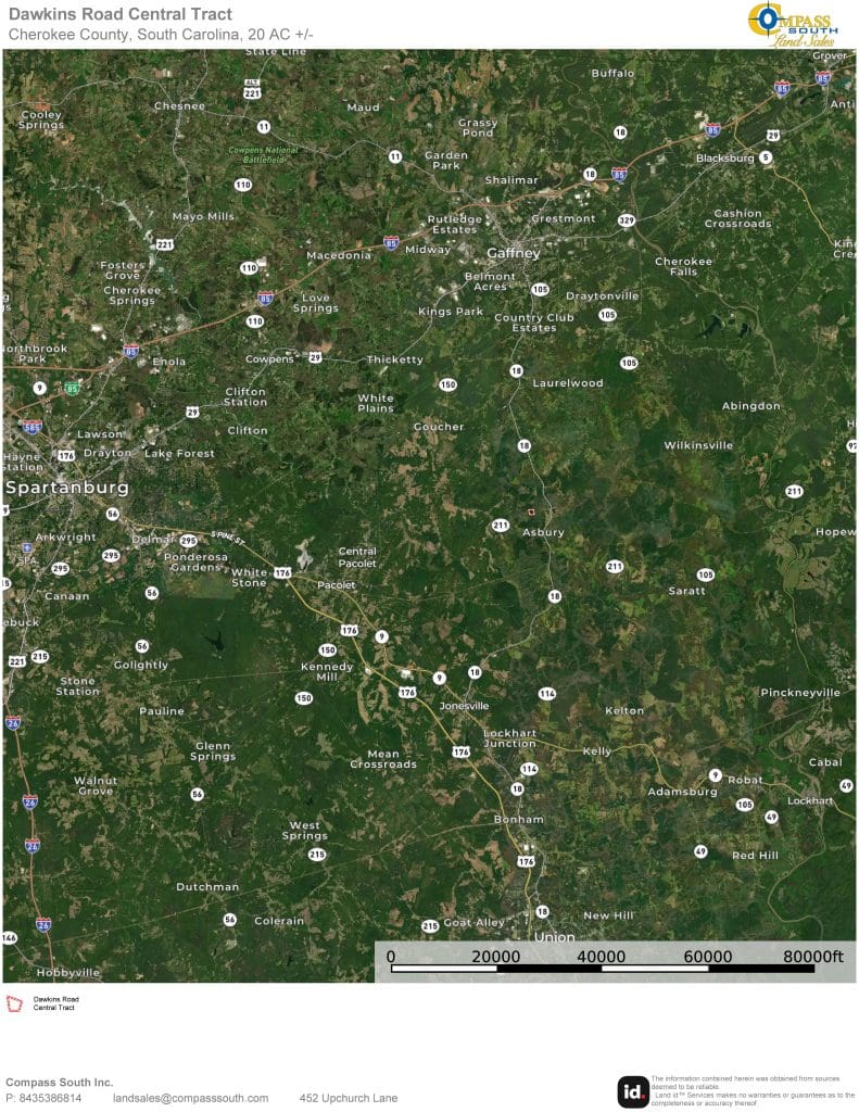 Dawkins Road Central Tract Location Map 2 South Carolina land for sale