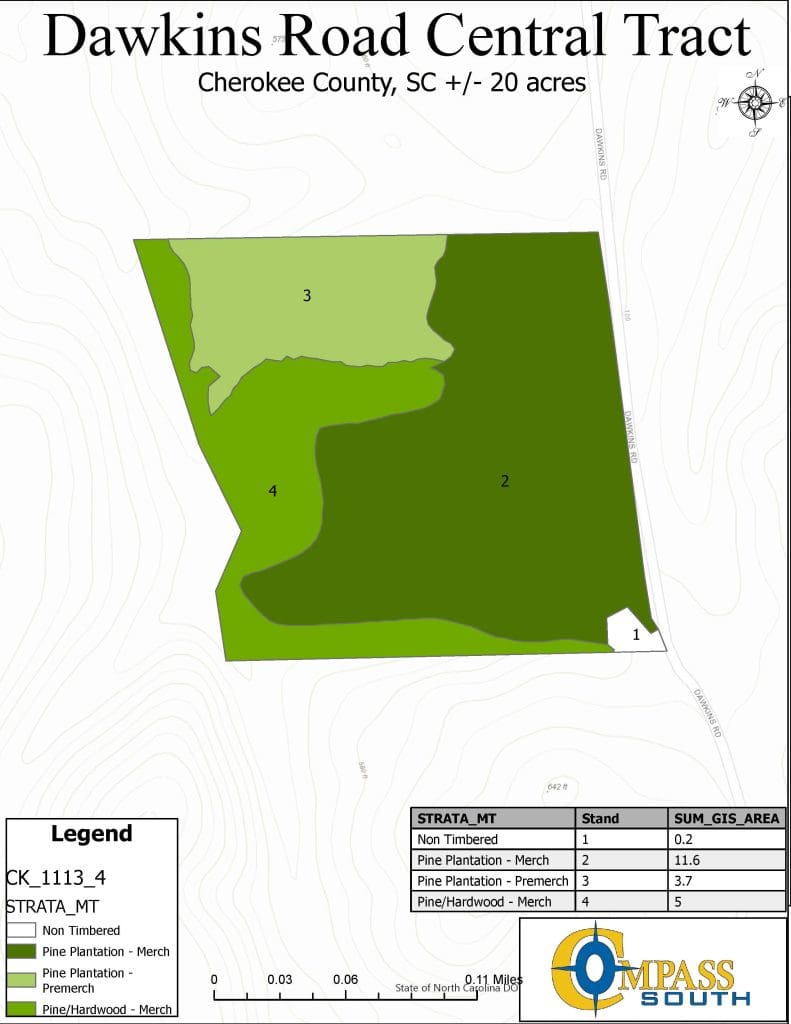 Dawkins Road Central Tract Type South Carolina land for sale