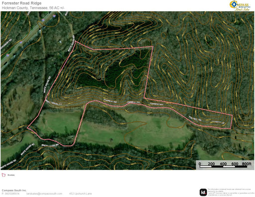 Forrester Road Ridge Aerial Contour 