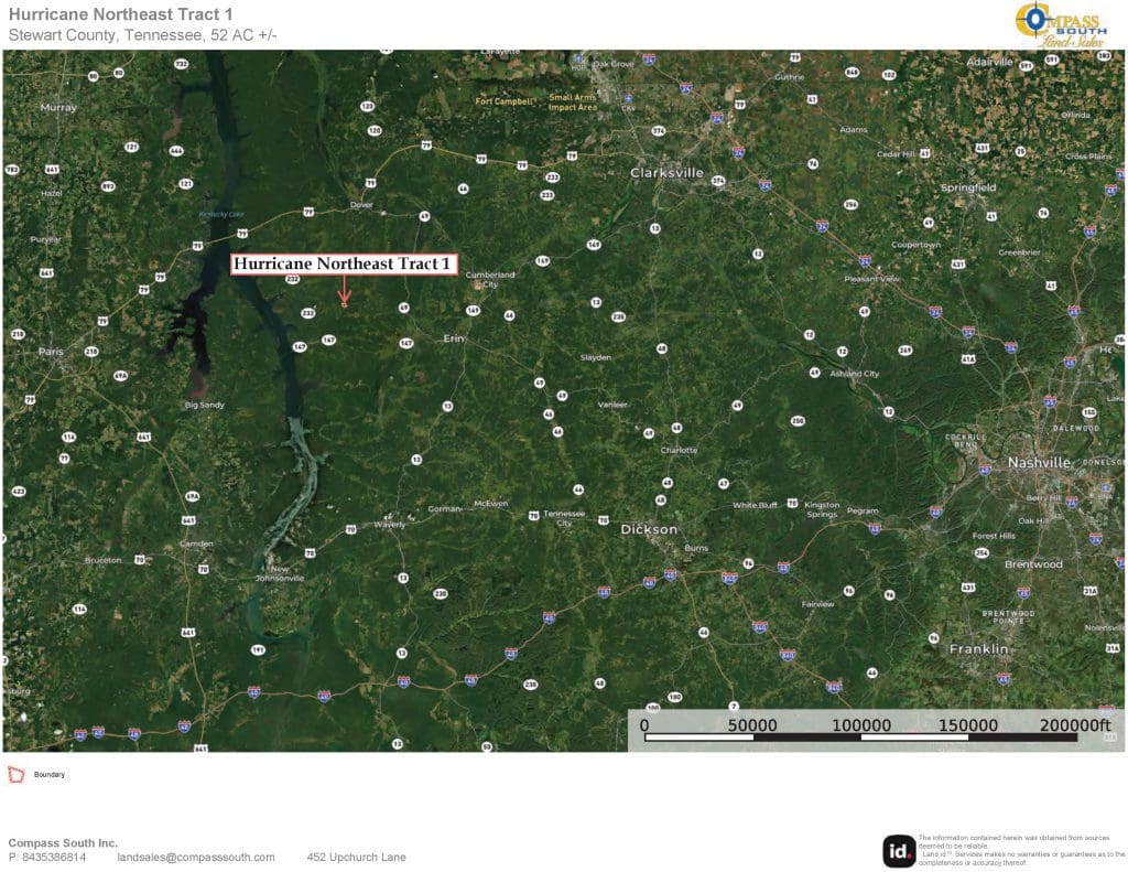 Hurricane Northeast Tract 1 Location Map 
Tennessee land for sale