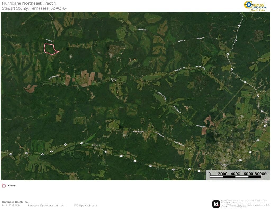 Hurricane Northeast Tract 1 Location Map 2
Tennessee land for sale