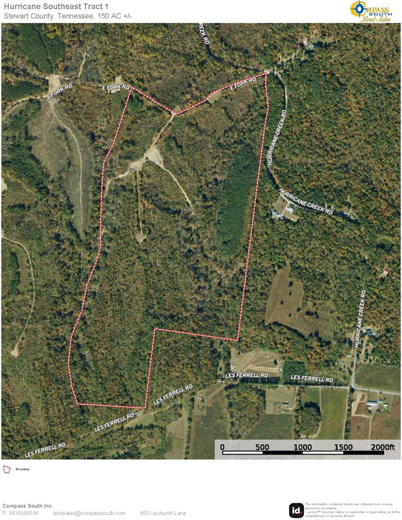 Hurricane Southeast Tract 1 Aerial Map 
Tennessee land for sale