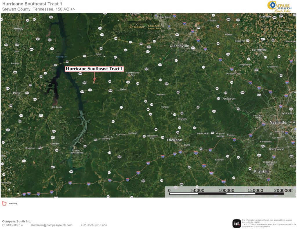 Hurricane Southeast Tract 1 Location Map 
Tennessee land for sale