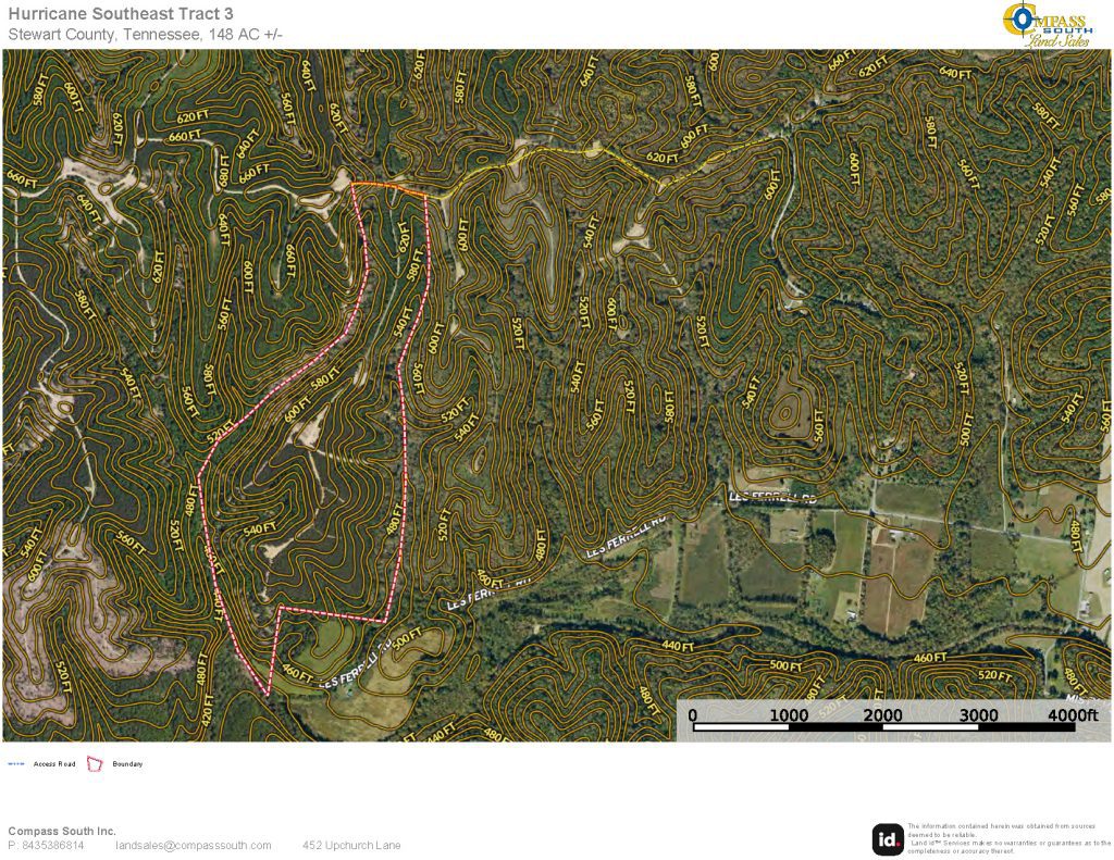 Hurricane Creek Southeast Tract 3 Aerial Contour
Tennesee land for sale