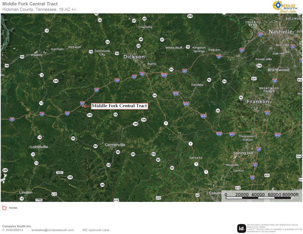 Middle Fork Central Tract Location Map 1
Tennessee land for sale