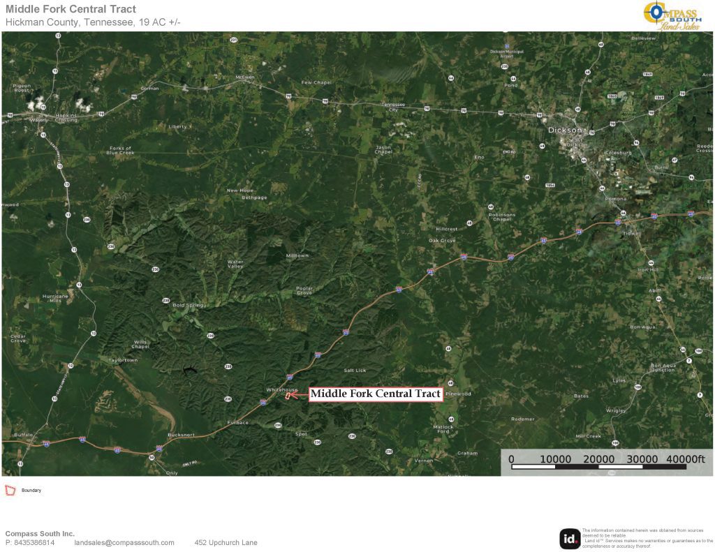 Middle Fork Central Tract Location Map 2
Tennessee land for sale