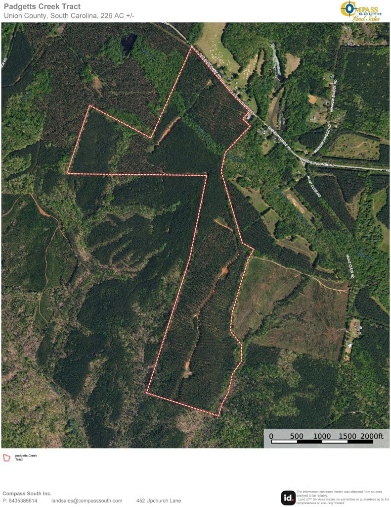 Padgetts Creek Tract Aerial South Carolina land for sale