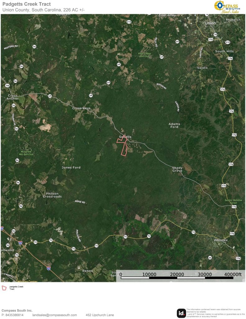 Padgetts Creek Tract Location Map 1 South Carolina land for sale