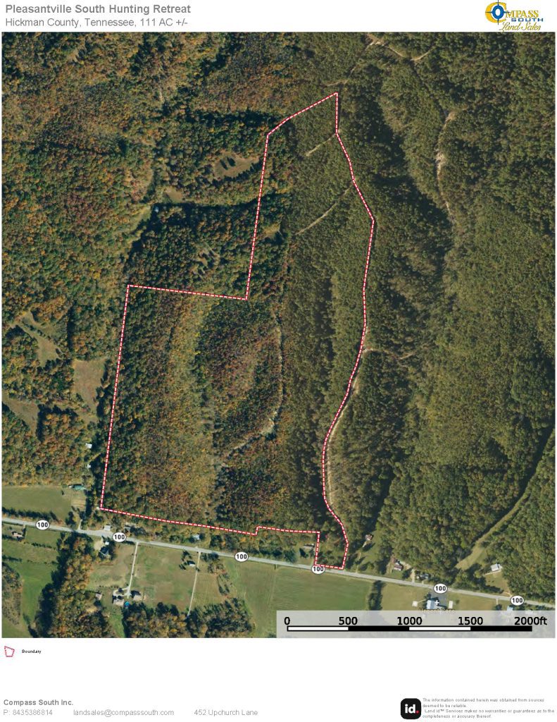 Pleasantville South Hunting Retreat Aerial Map Tennessee Land for Sale