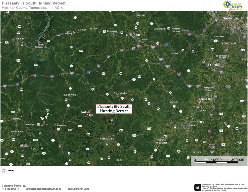 Pleasantville South Hunting Retreat Location Map 1 Tennessee Land for Sale