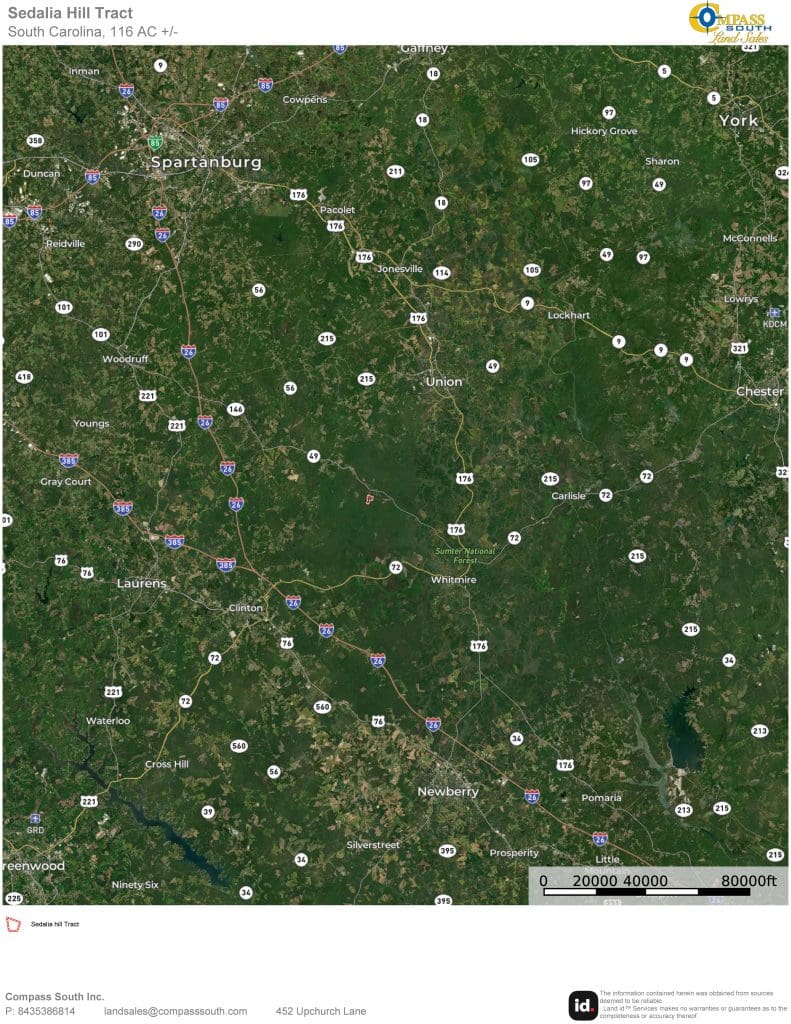 Sedalia Hill Tract Location Map 2 South Carolina land for sale