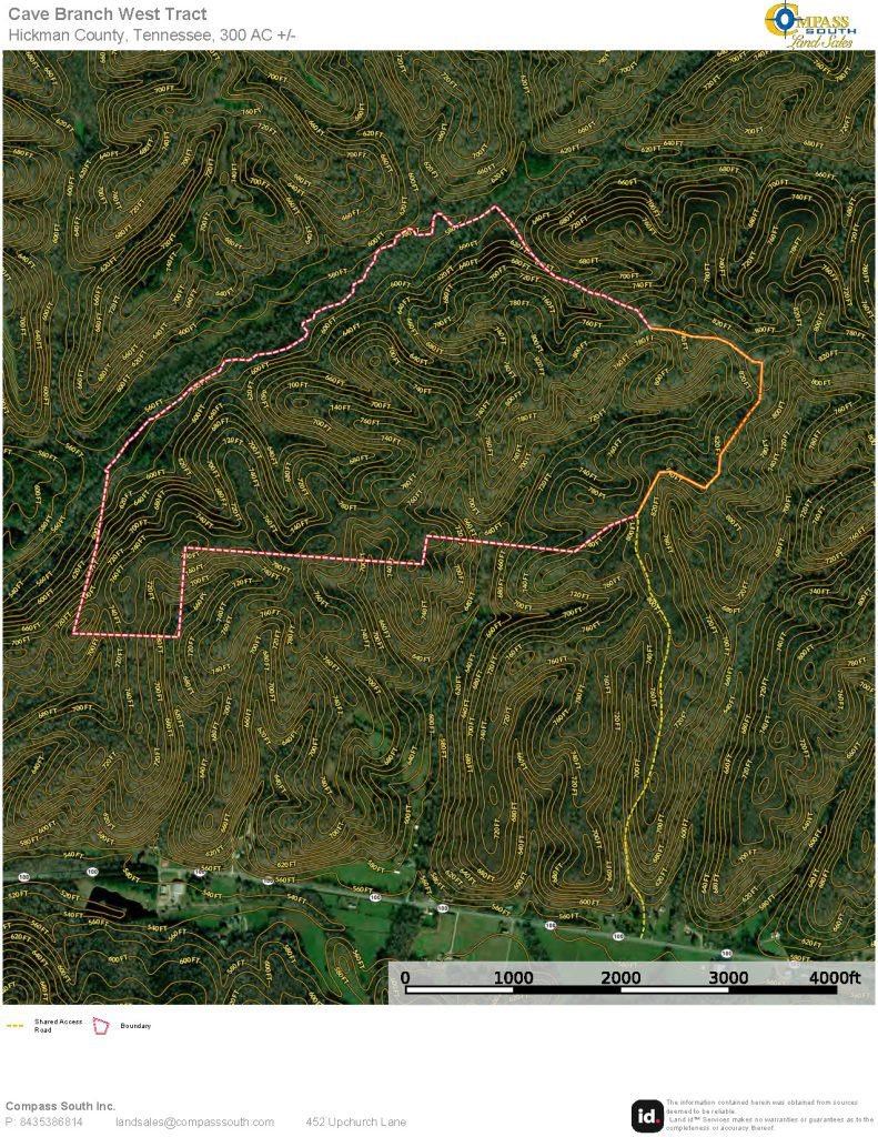 Cave Branch West Tract Aerial with Contour 