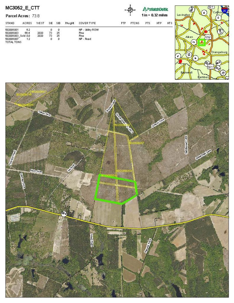 Delray South Tract Type Map 
South Carolina land for sale