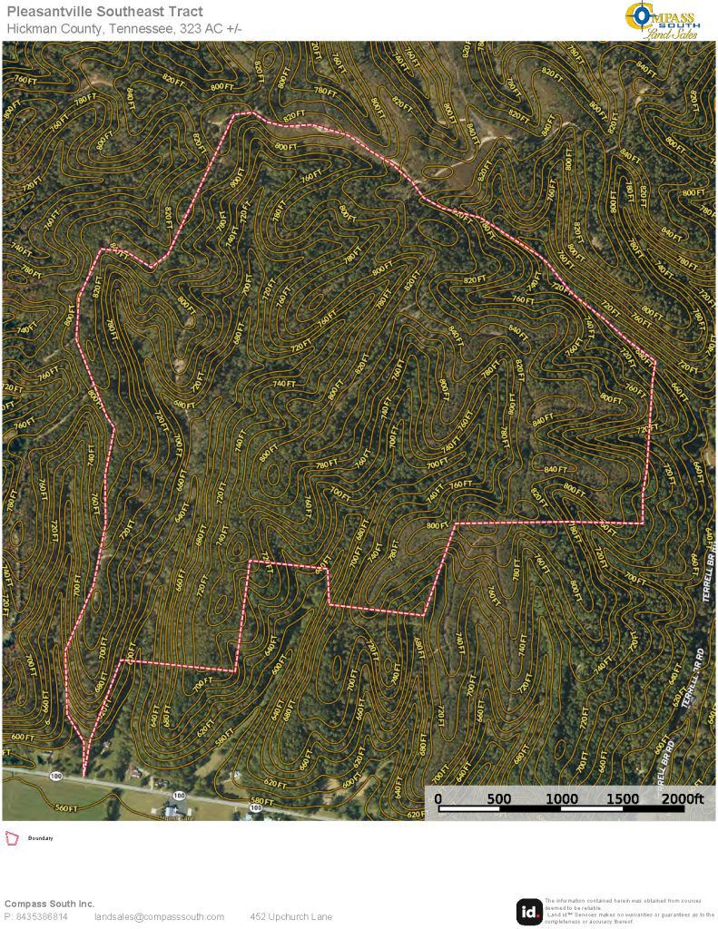 Pleasantville Southeast Tract Aerial Map with Contour