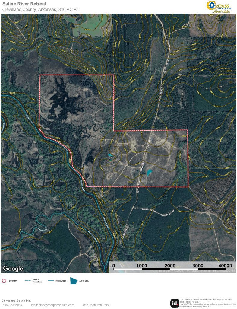 Saline River Retreat Aerial with Contour 