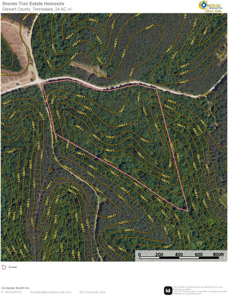 Shores Trail Estate Homesite Aerial with Contour Tennesee land for sale