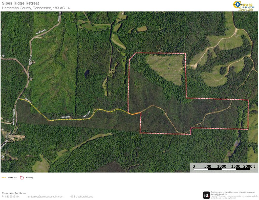 Sipes Ridge Retreat Aerial Map 
Tennessee land for sale