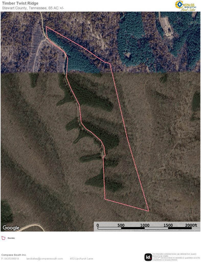 Timber Twist Ridge Aerial Map Tennessee land for sale