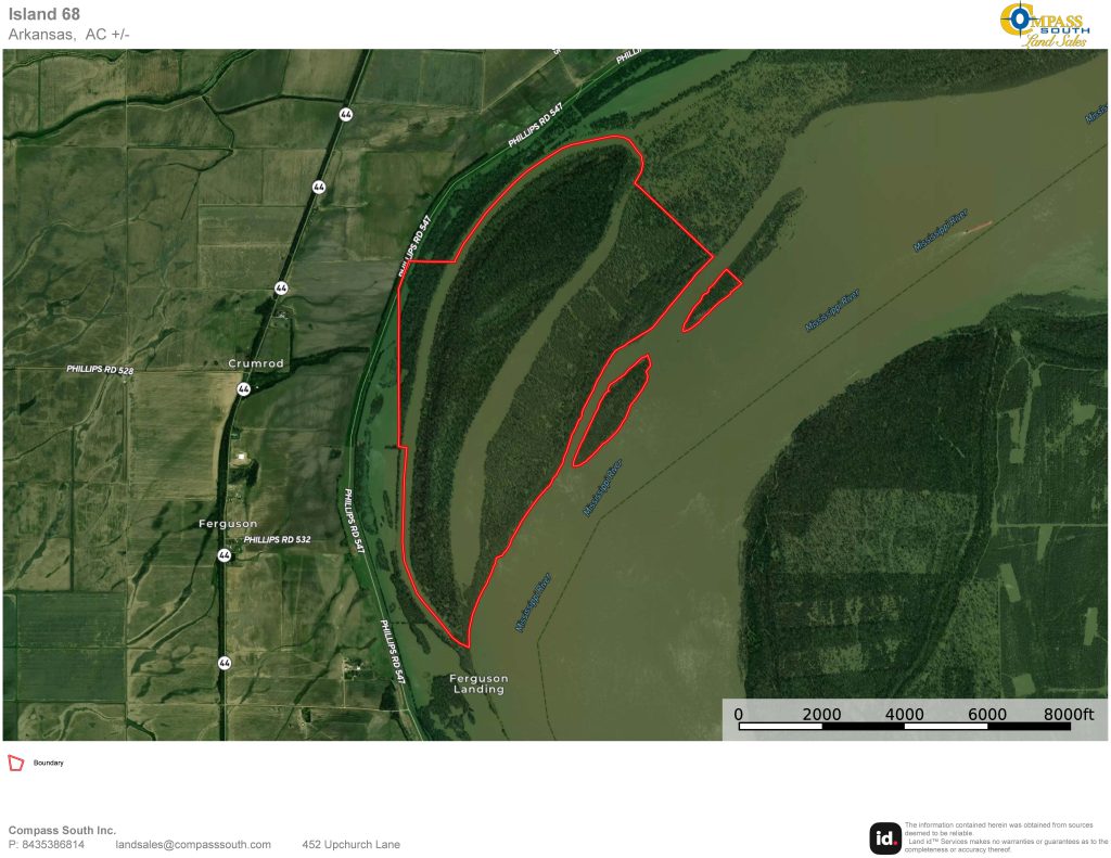 Island 68 Tract Aerial Map 
Island 68 Arkansas Land for Sale