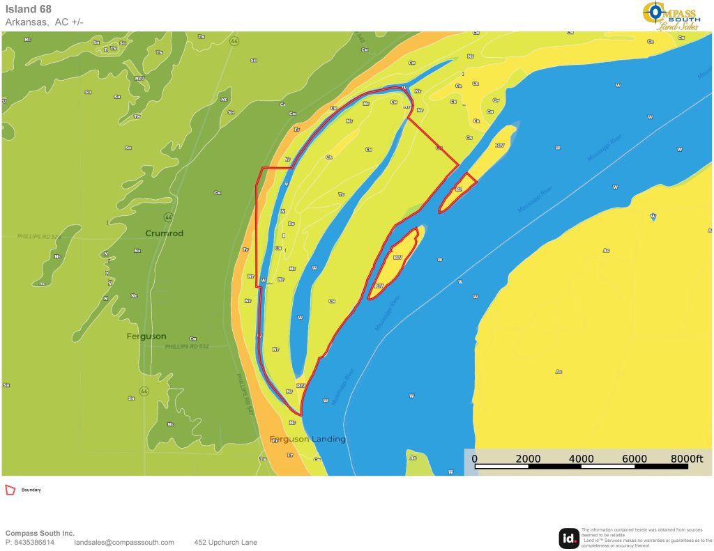 Island 68 Tract Soils Map
Island 68 Arkansas Land for Sale