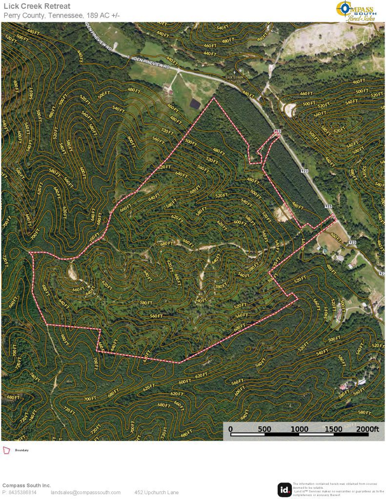 Lick Creek Retreat Aerial Map with Contour 