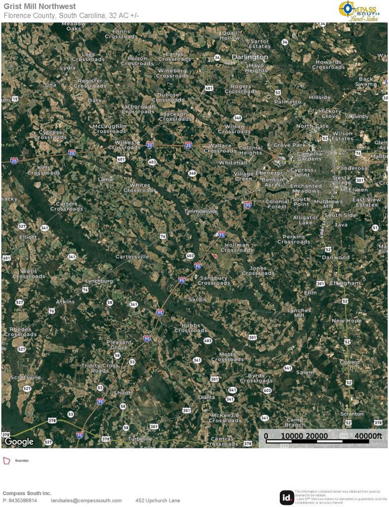 Grist Mill Northwest Location Map 2 SC Land for Sale